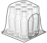 Cylindrical block of products on the corrugated substrate